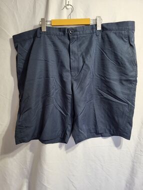 Haggar Men's Striped Navy Flat-Front Shorts, Size 48